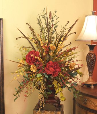 (image for) Wildflower, Feather, Peony Natural silk Floral Design NC118-96