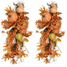 (image for) Set of 2 Frosted Pumpkin Swags WR4976 Out of Stock