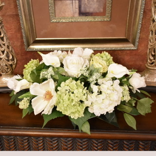 (image for) Green and White Mixed Low Tabletop centerpiece AR547