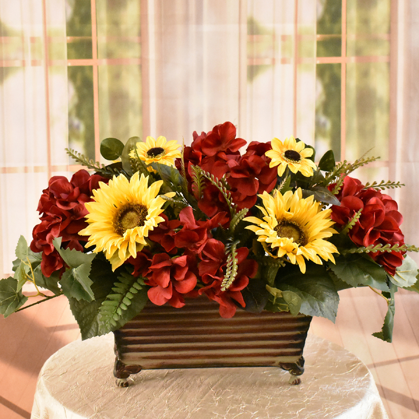 (image for) Silk Sunflower and Hydrangea Floral Design AR518 TEXT_CLOSE_WINDOW
