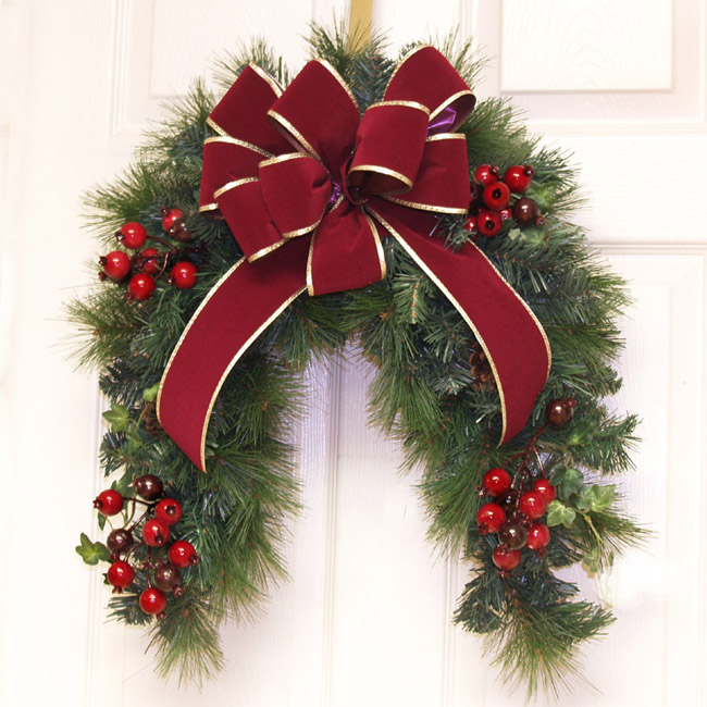 (image for) Grande Burgundy Door Swag or Mailbox CoverCR4656 TEXT_CLOSE_WINDOW
