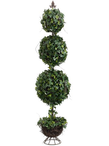 (image for) 5' Triple Ball-Shaped ivy Topiary w/Finial TP861 TEXT_CLOSE_WINDOW