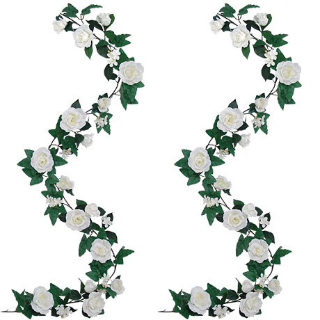 (image for) 6" ROSE/STEPHANOTIS GARLAND- S7161 (6 piece min) TEXT_CLOSE_WINDOW