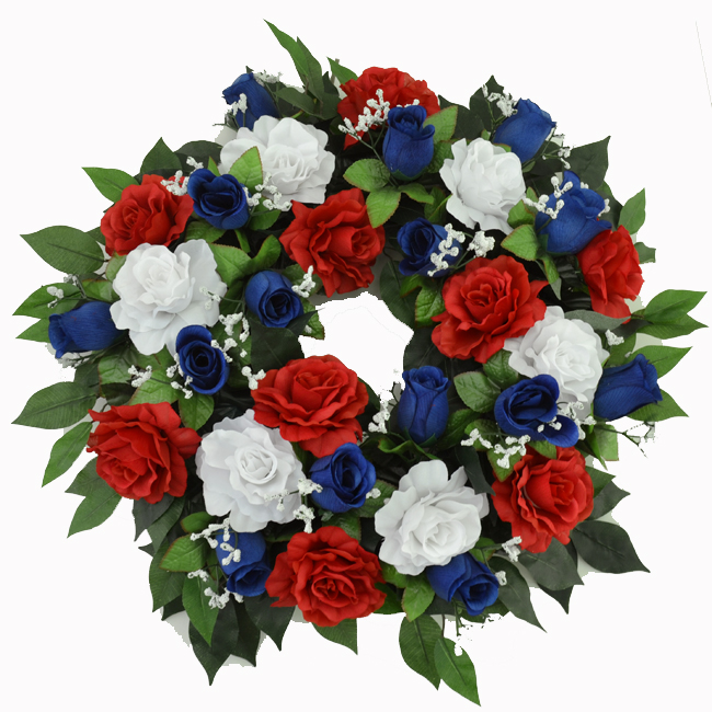 (image for) Patriotic Red, White, & Blue Door Wreath TEXT_CLOSE_WINDOW